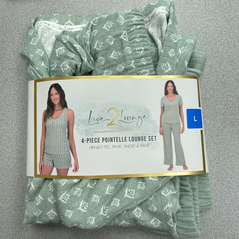 Live2Lounge Women's L 4-Piece Pointelle Lounge Pajamas Set N0004 - Picture 5 of 9